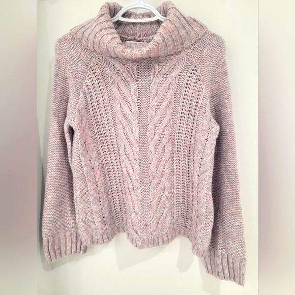 Reitmans Cozy Lilac, Pink And Blue Cable Knit Turtleneck Sweater-Small/Medium - Picture 1 of 5